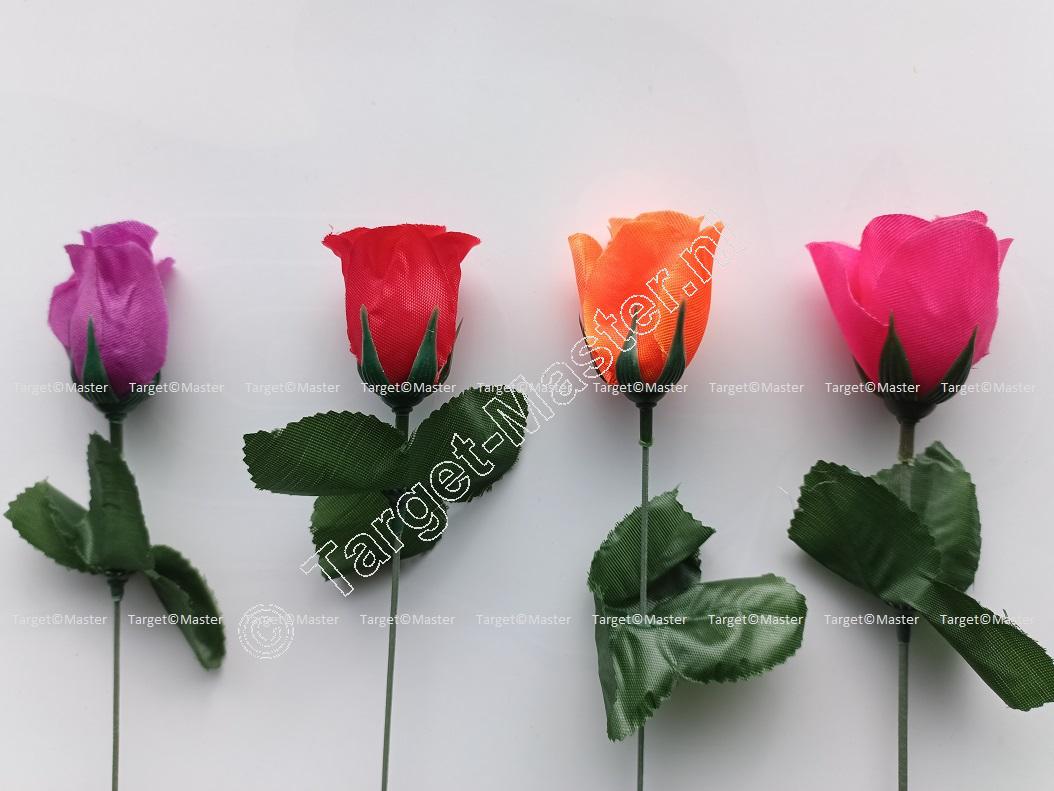 Funfair ROSE Flowers Short Stem ASSORTMENT COLOR set of 10